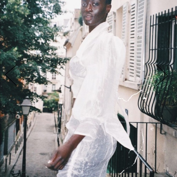 Maison Cleo Julie Crinkled Silk Organza Blouse xs - Picture 2 of 13